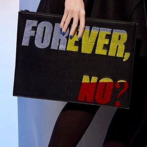 Kenzo Forever No? Oversized Black Textured Clutch